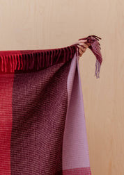 Recycled Wool Blanket | Burgundy Waffle Block Check