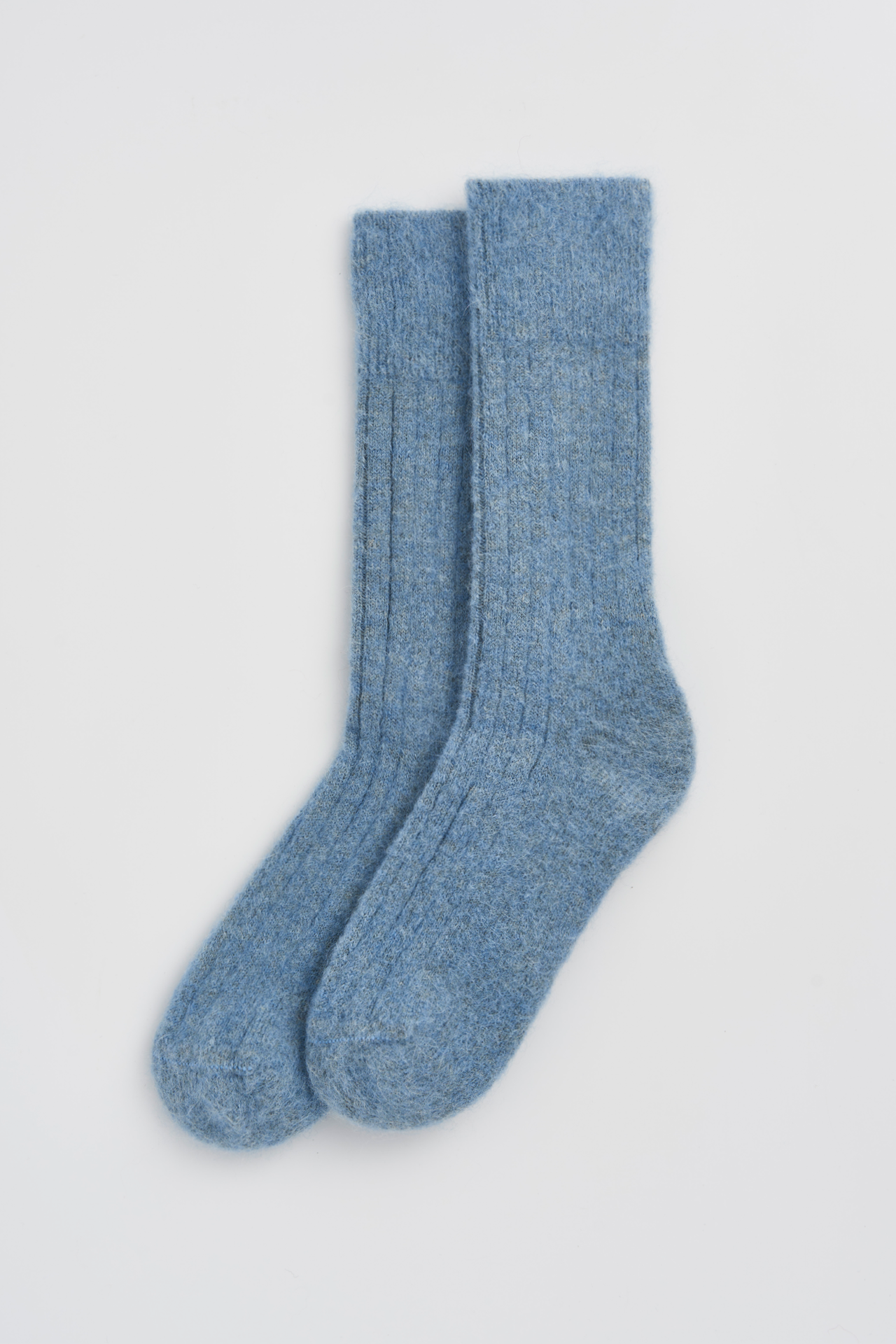 Lido Blue Ultra Soft Alpaca Ribbed Bed Socks