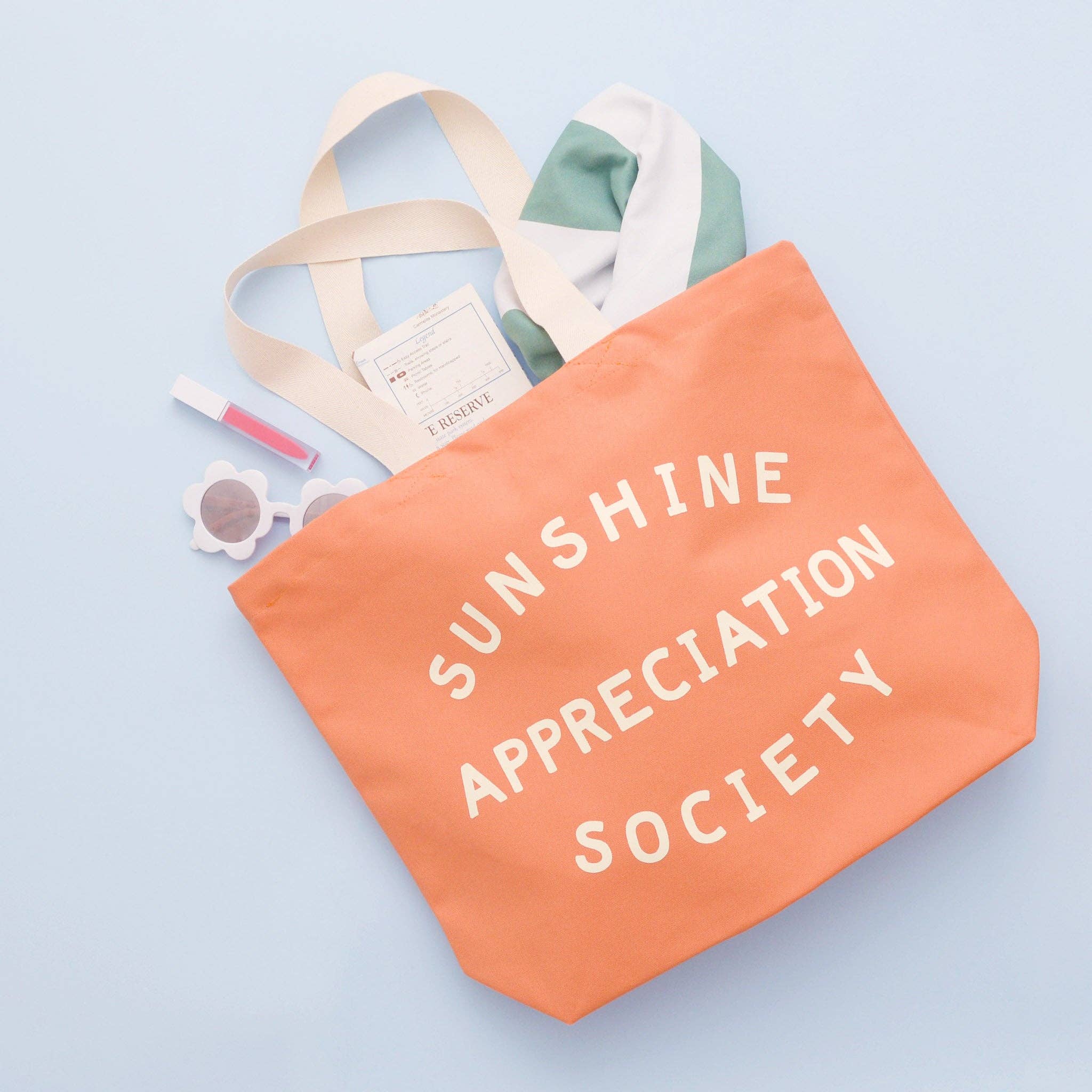 Sunshine Appreciation Society | Peach Canvas Tote Bag
