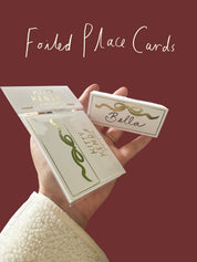 Gold Foiled Bow Place Setting Cards