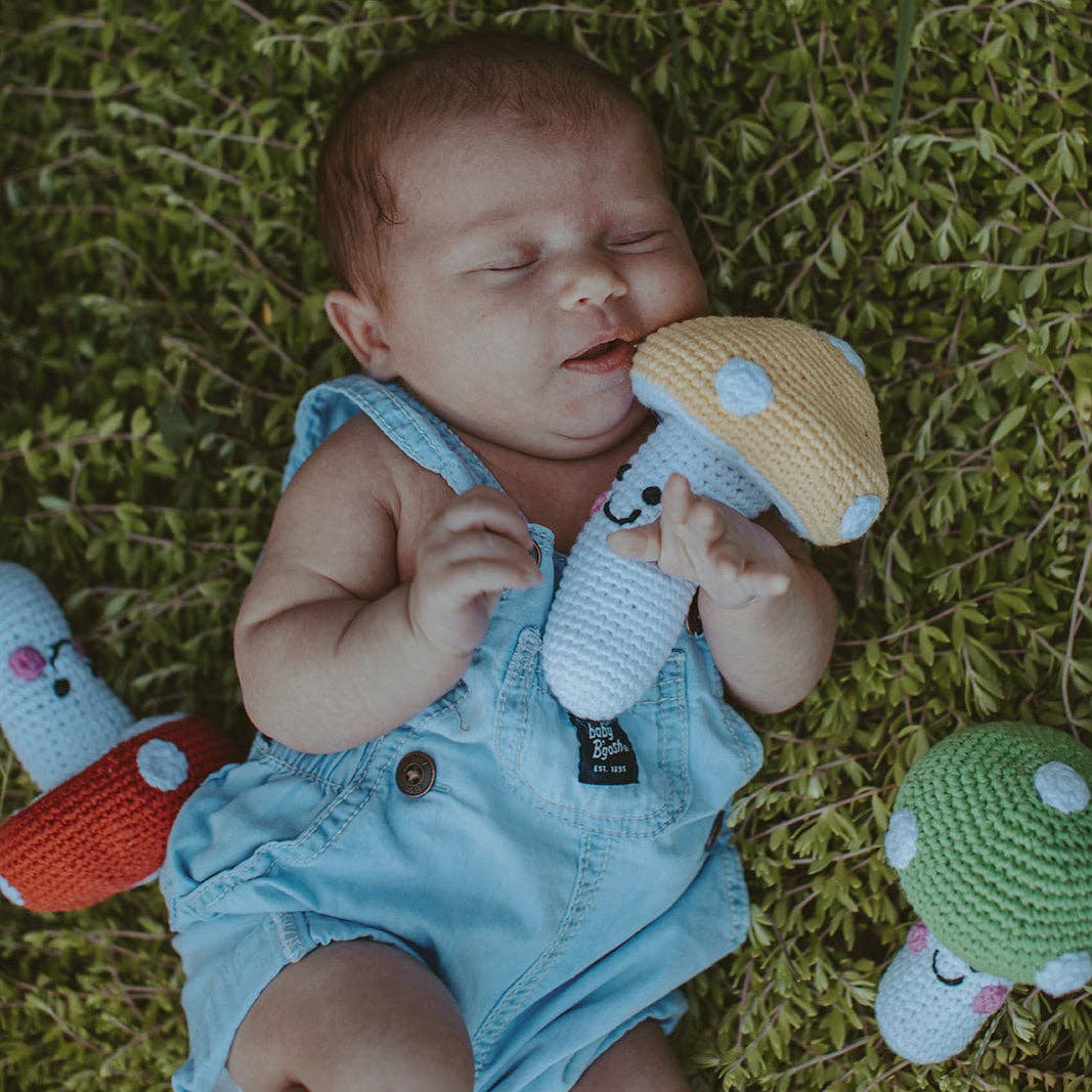 Baby Toy Butter Yellow Mushroom Rattle