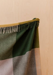 Recycled Wool Blanket | Green Frame Check