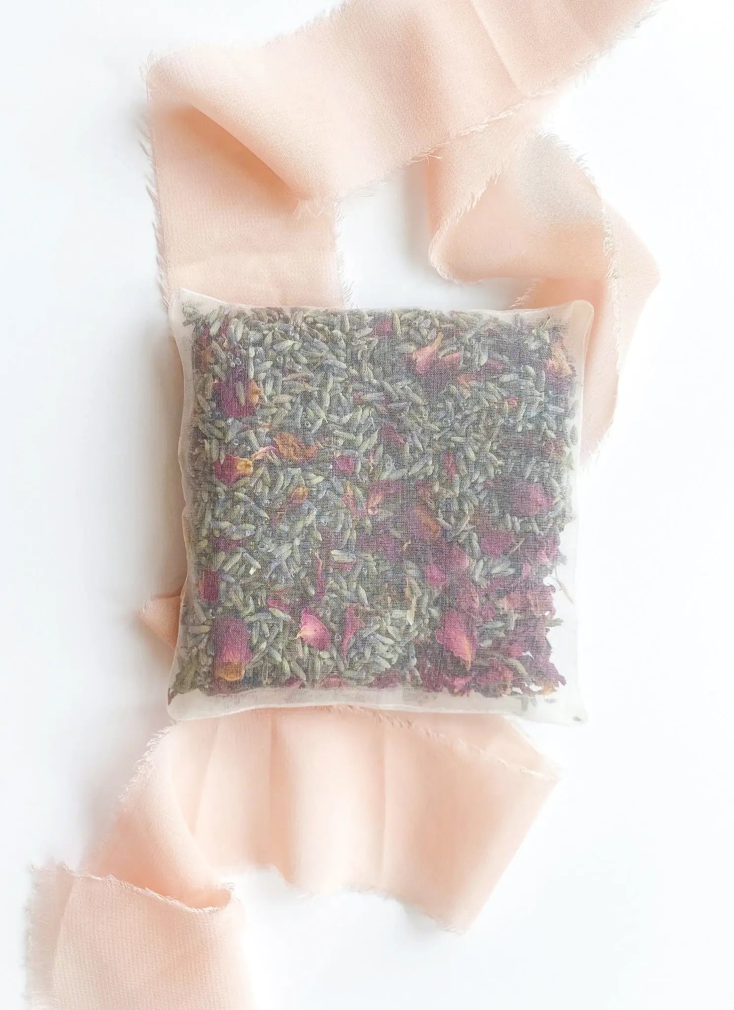 Seed Motif Silk Gold Lavender and Rose Bag