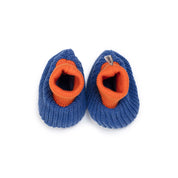 Cotton Knit Baby Slipper Socks: Choose Love Blue