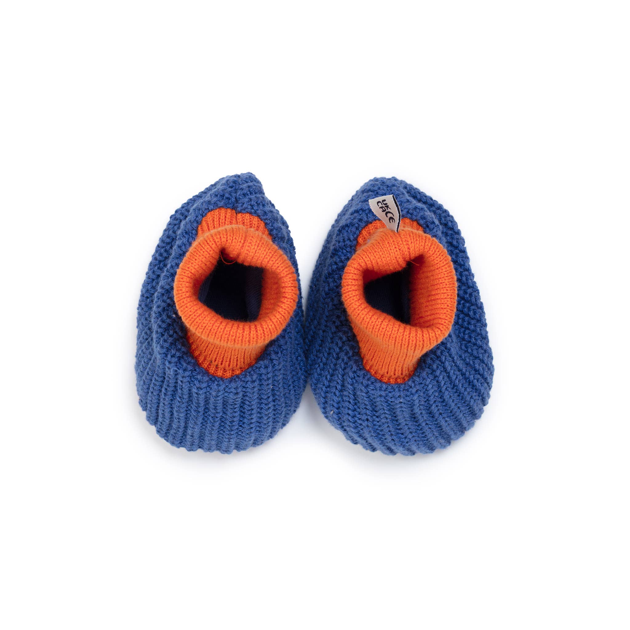 Cotton Knit Baby Slipper Socks: Choose Love Blue