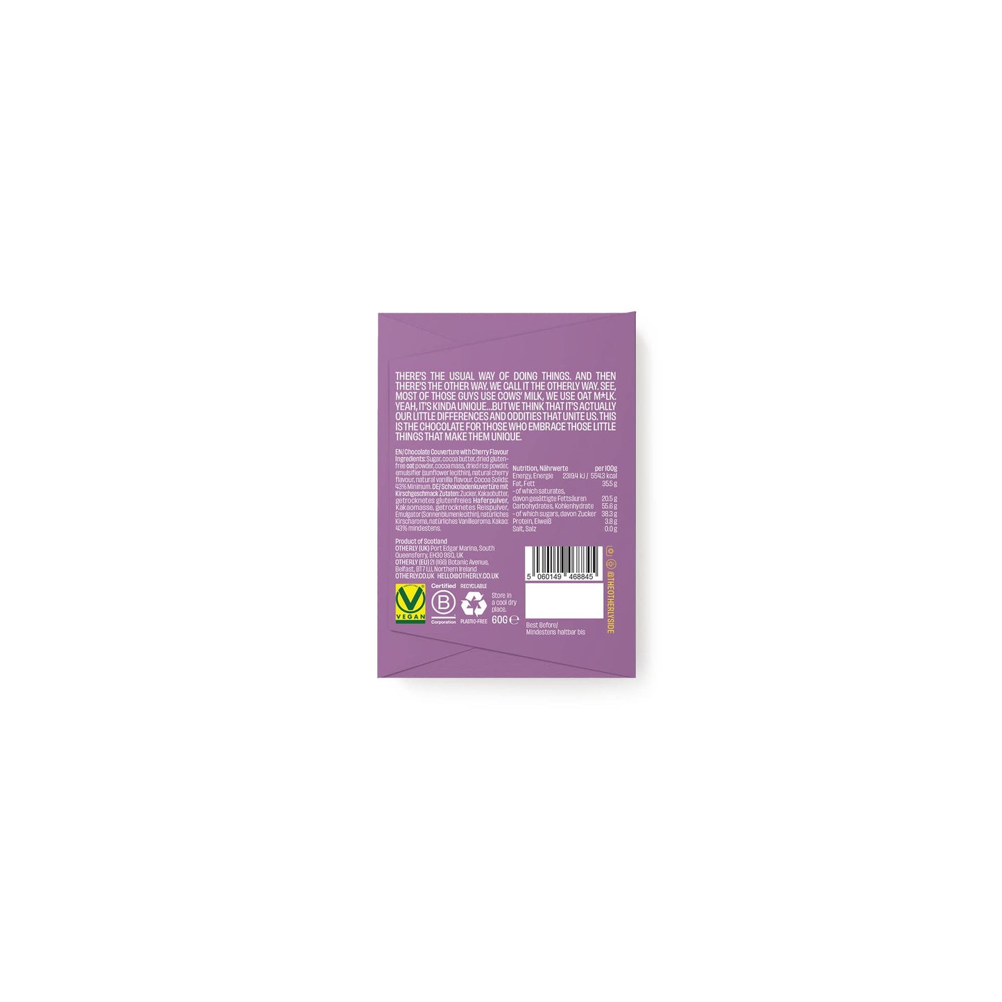 Otherly Cherry Oatm*lk Chocolate Bar 60g | Vegan | Creamy