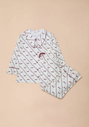 Cropped Cotton Pyjamas in Cream Gallop