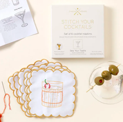 Stitch Your Cocktail Napkins embroidery kit by Chasing Threads