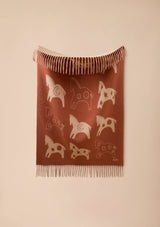 Lambswool Baby Blanket in Rust Gallop