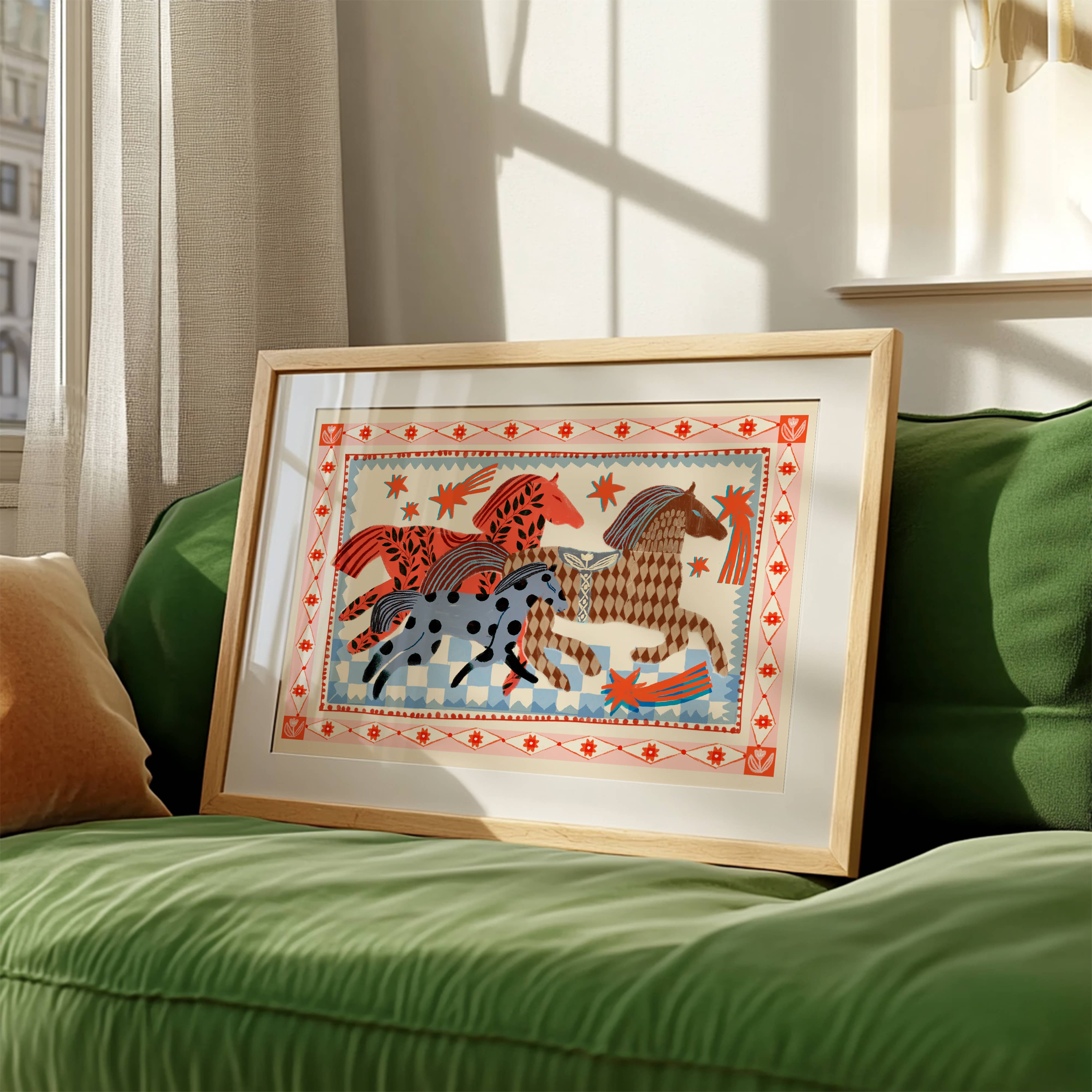 Pink Horse Running | Art Print