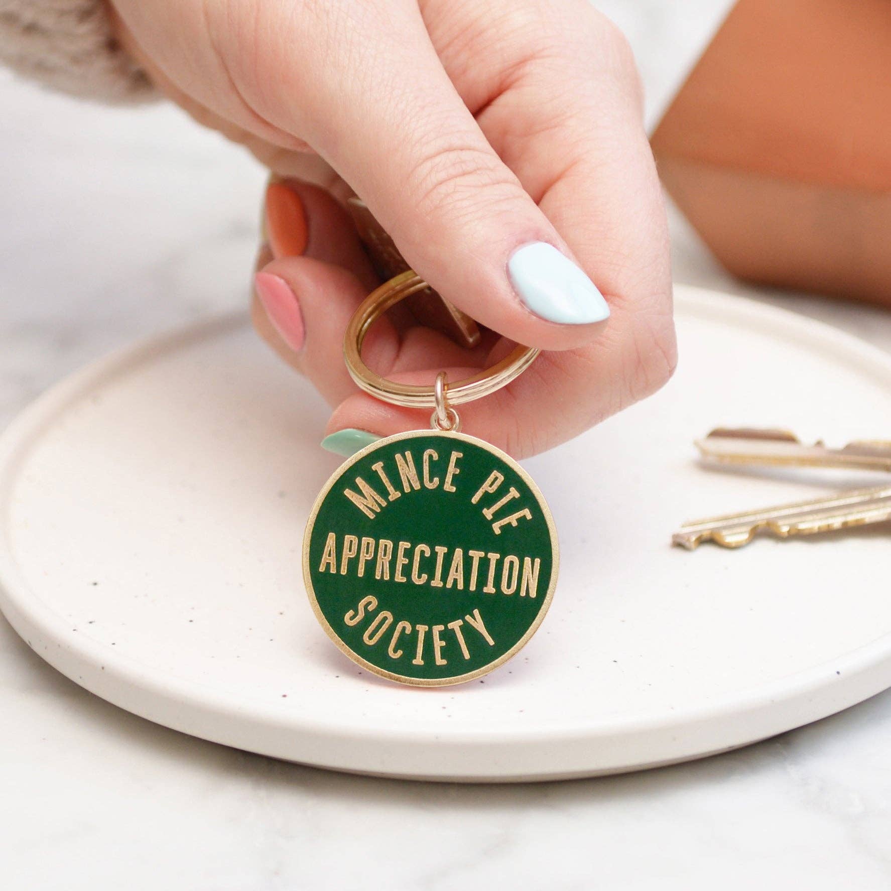 Mince Pie Appreciation Society | Enamel Keyring
