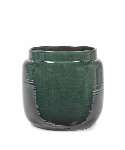 The Every Space Dark Green glazed terracotta indoor plant pot by Serax
