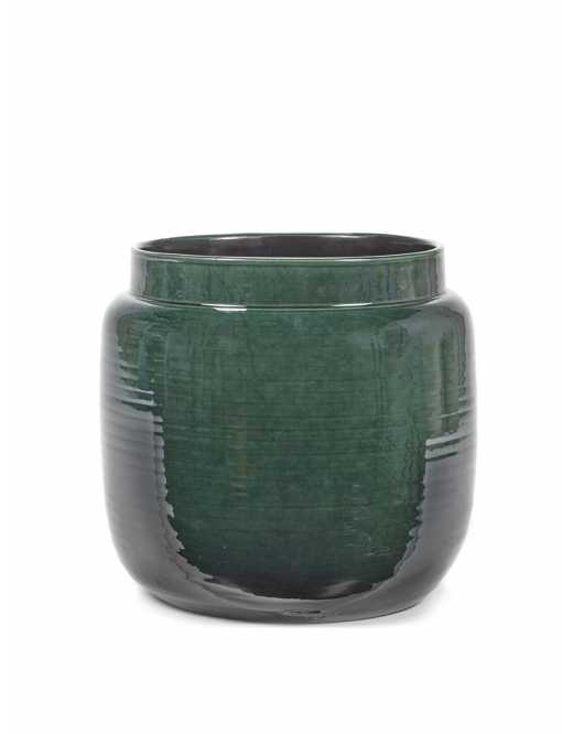 The Every Space Dark Green glazed terracotta indoor plant pot by Serax