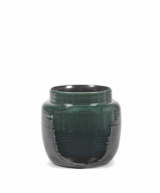 The Every Space Dark Green glazed terracotta indoor plant pot by Serax