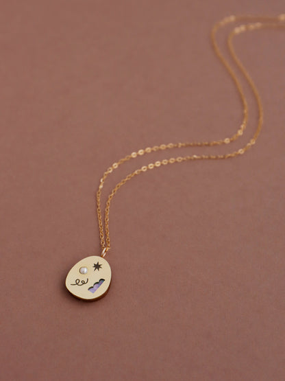 Frances Necklace in Brass