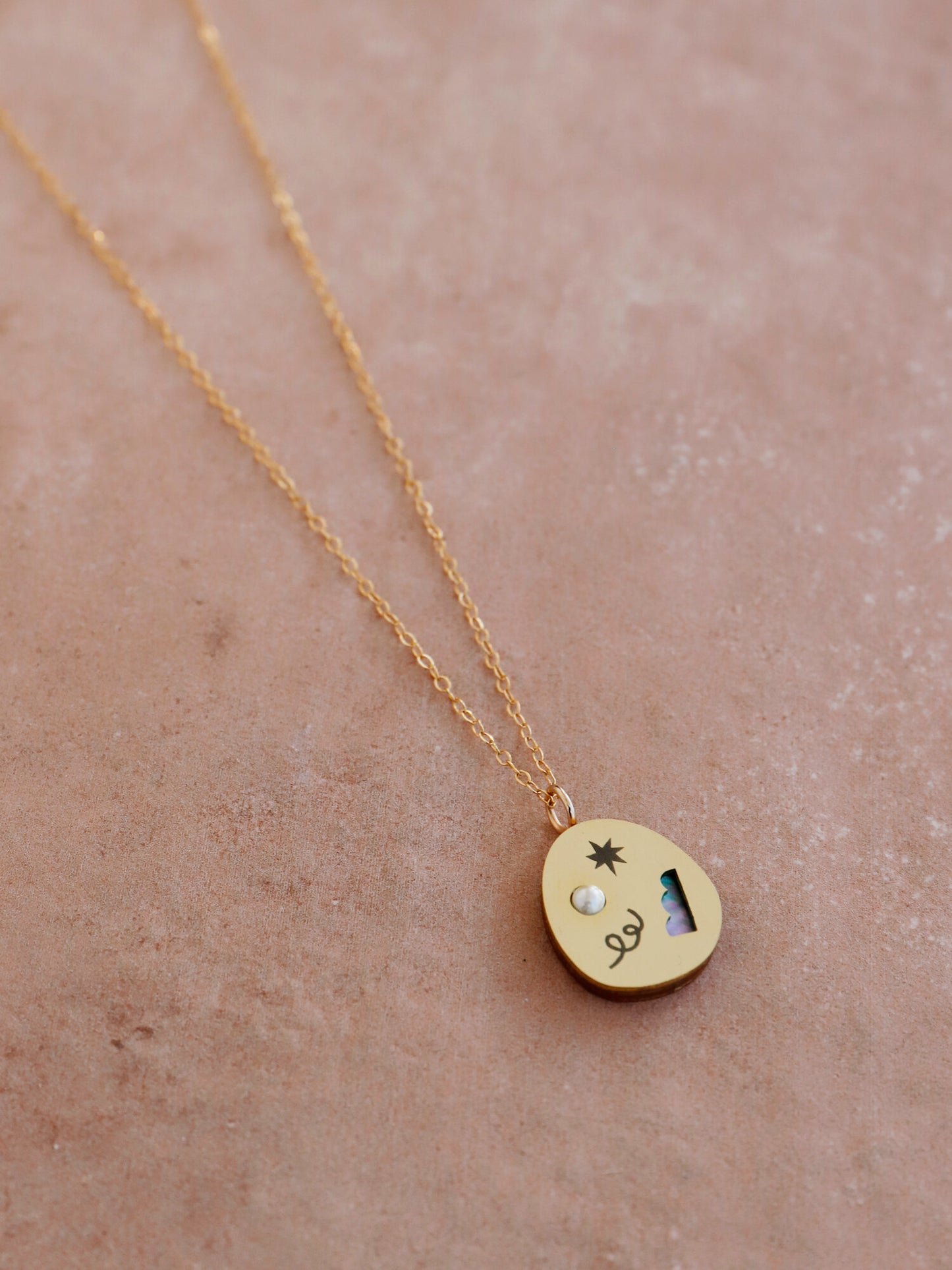 Frances Necklace in Brass