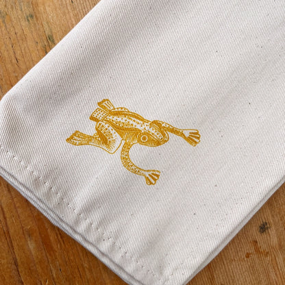 Set of 6 100% cotton Christmas Cracker Napkins by Lottie Day, featuring printed cracker prizes