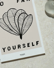 The Every Space modern, minimalist Giclée art print "Go Fan Yourself" on 290gsm Hahnemühle eco-friendly bamboo paper, with a soft textured surface by female British artist Donna Baitey and Noama