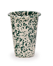 Crow Canyon Home splatter enamelware tumbler, green and yellow options, 14oz