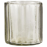 Hand Blown Glass Vase with Wide Grooves