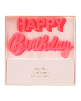 Happy Birthday Pink Acrylic Toppers