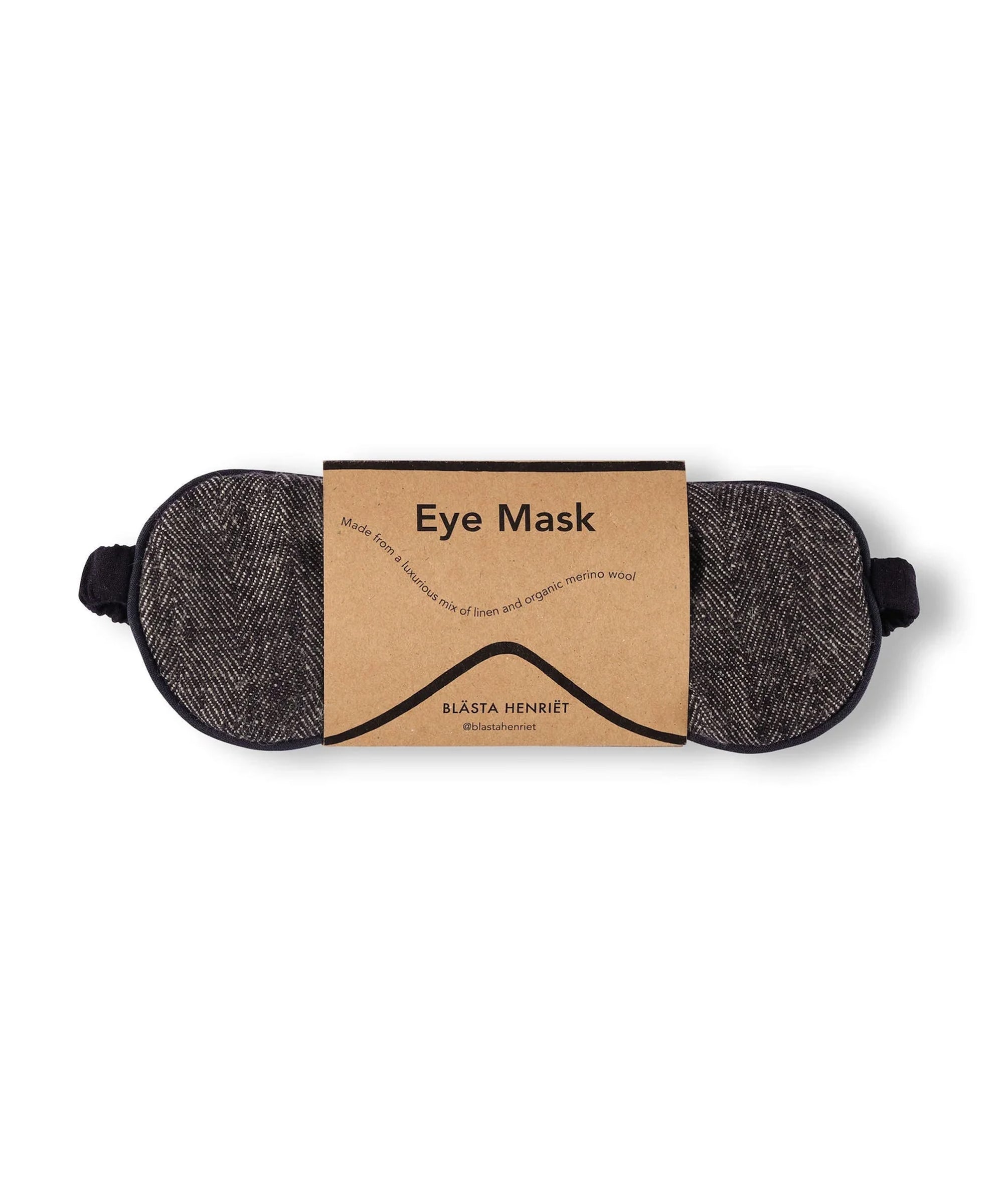 The Every Space dark grey Herringbone Eye Mask in Linen and Merino wool by Blasta