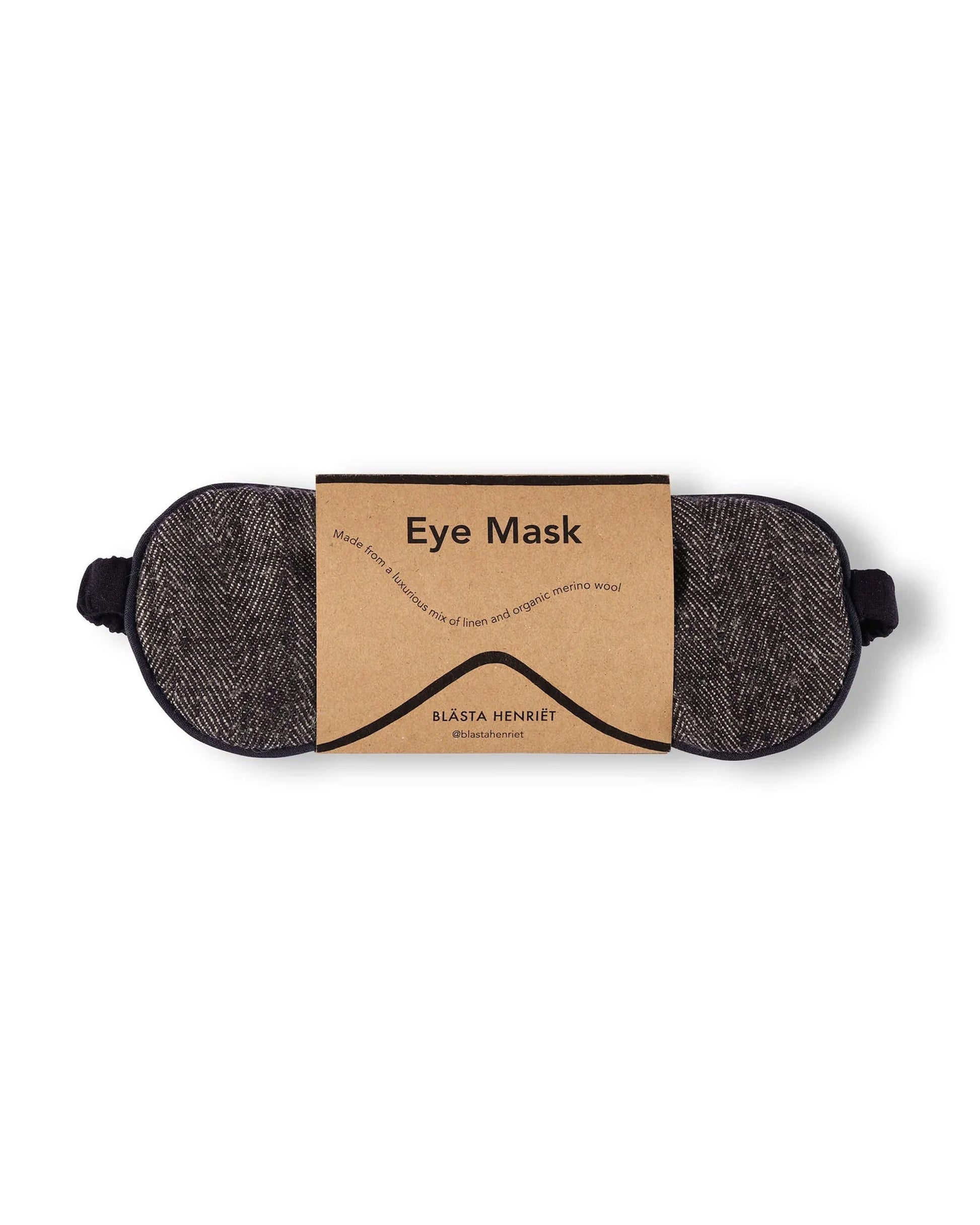 The Every Space dark grey Herringbone Eye Mask in Linen and Merino wool by Blasta