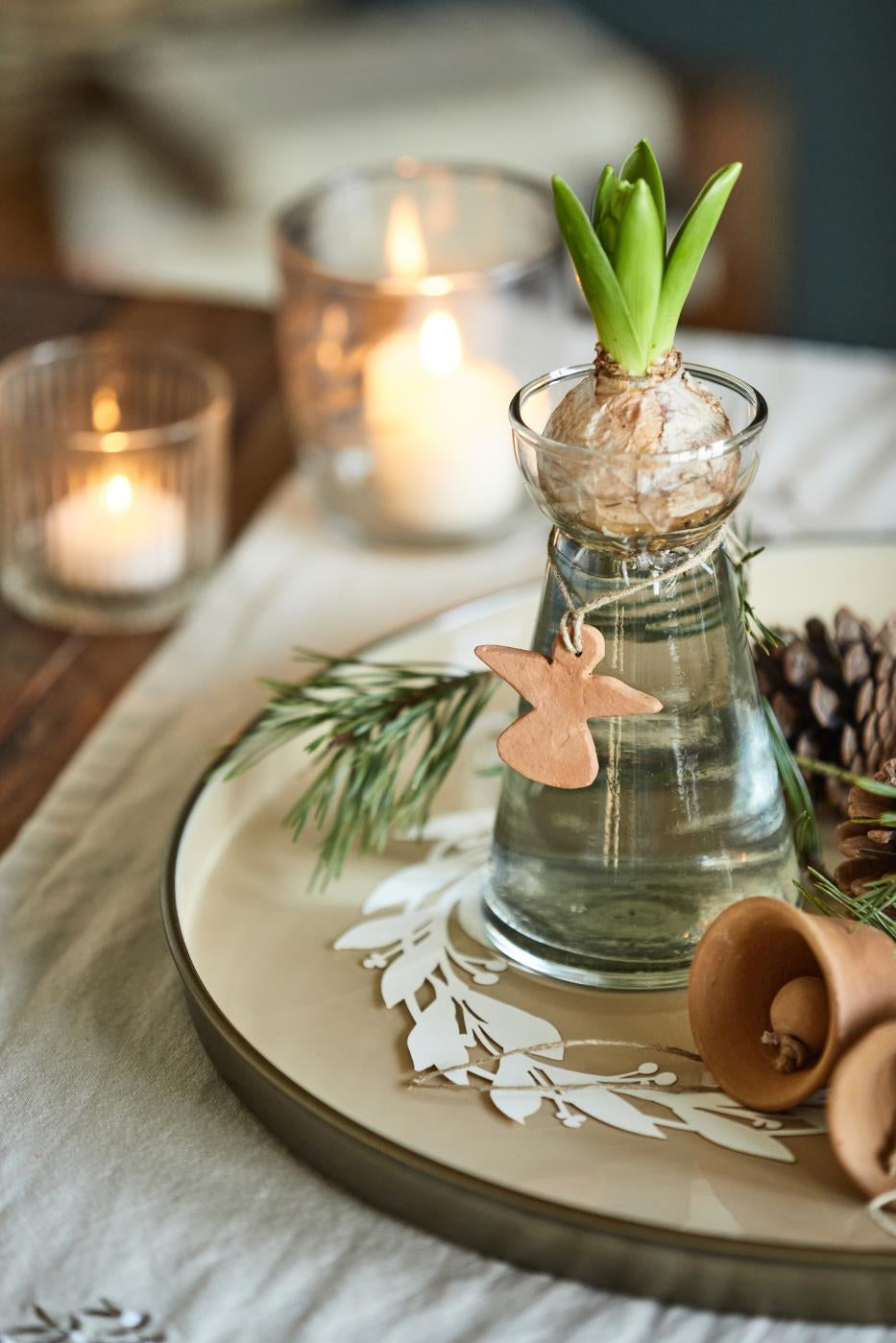 Hyacinth Vase with Conical Hand Blown Opening