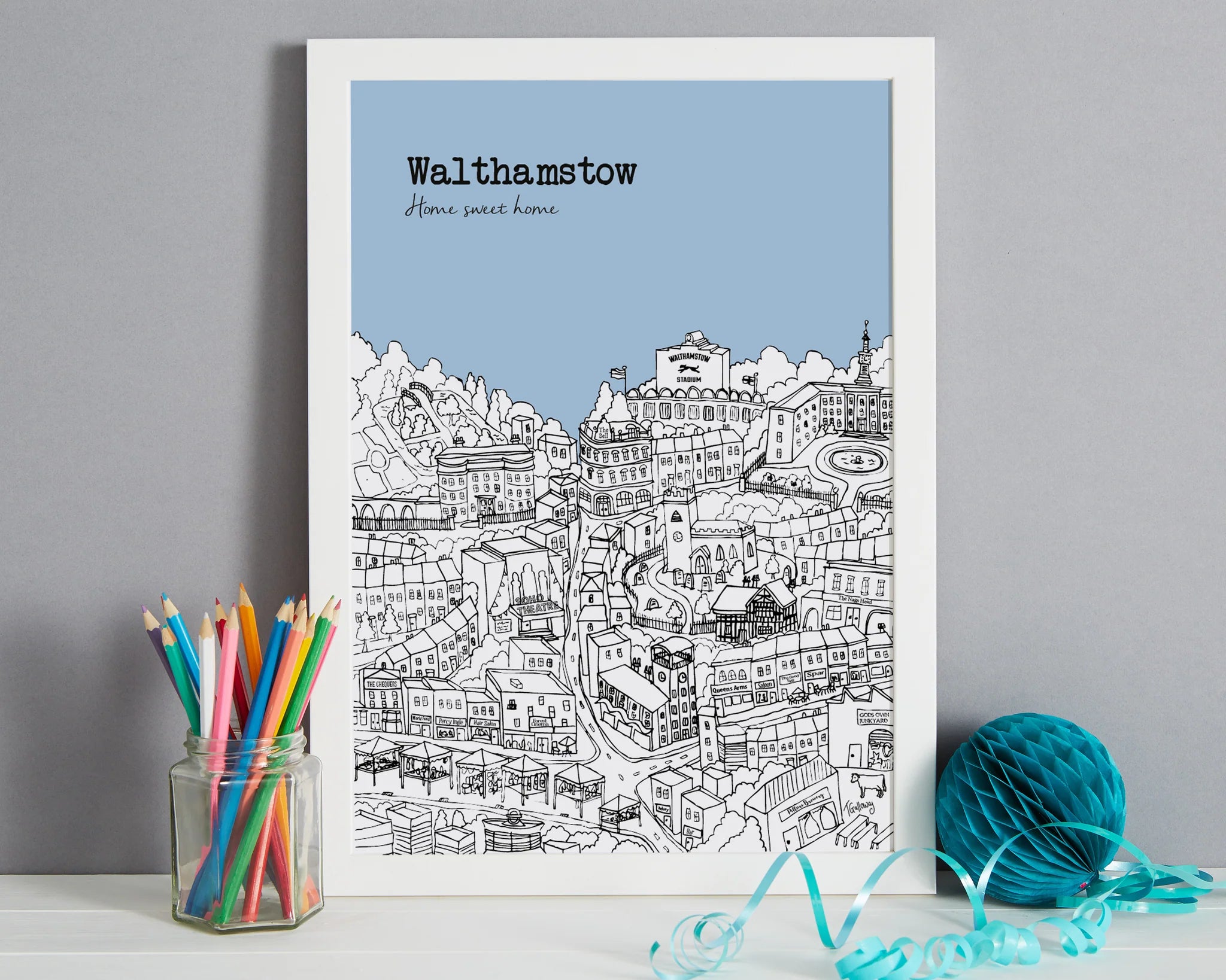 Walthamstow Print | A4 & A3 | Various colours