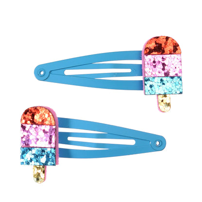 Ice Lolly Glitter Hair Clips (set of 2)