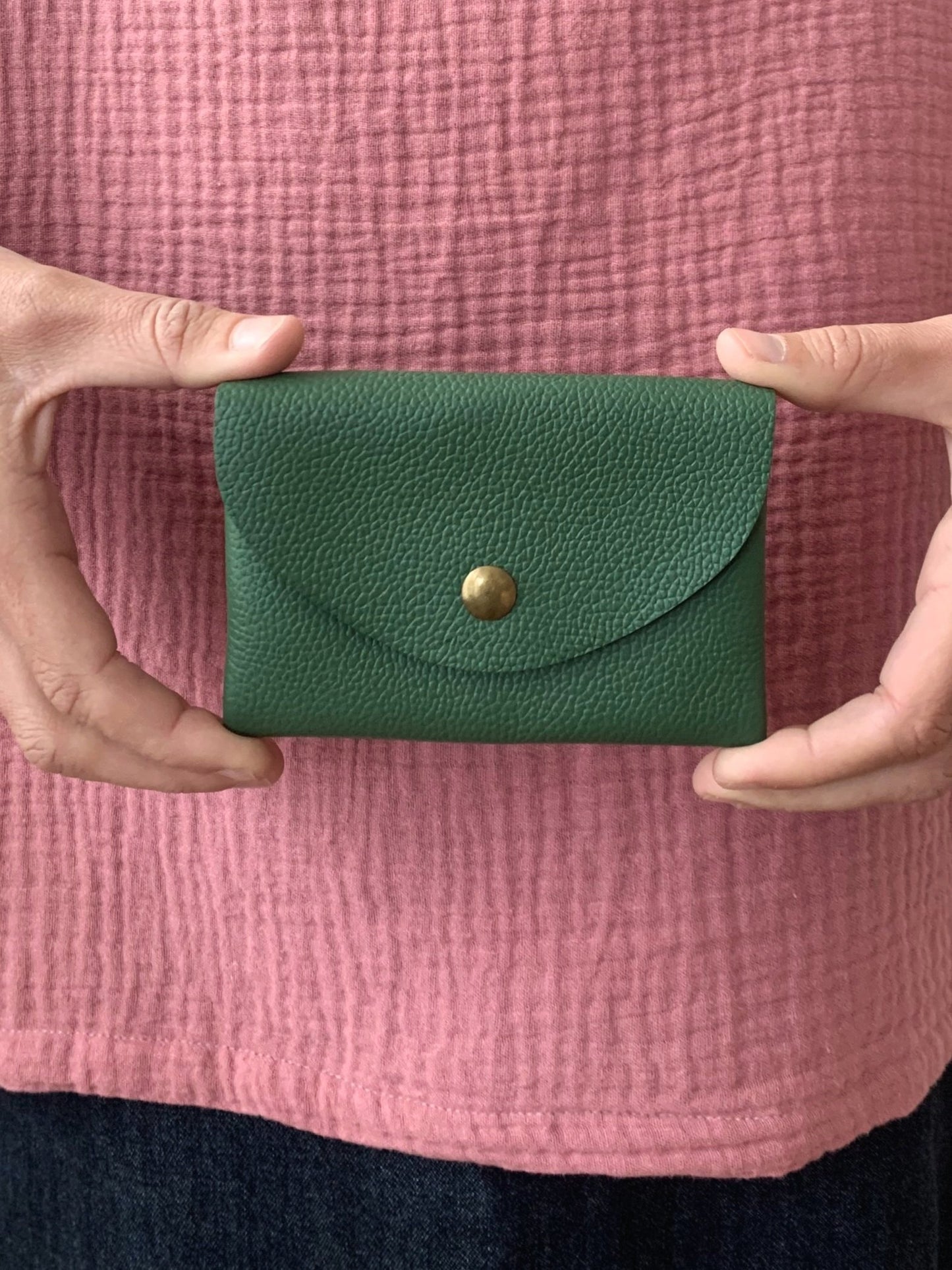 'Penny' Purse in Green Leather