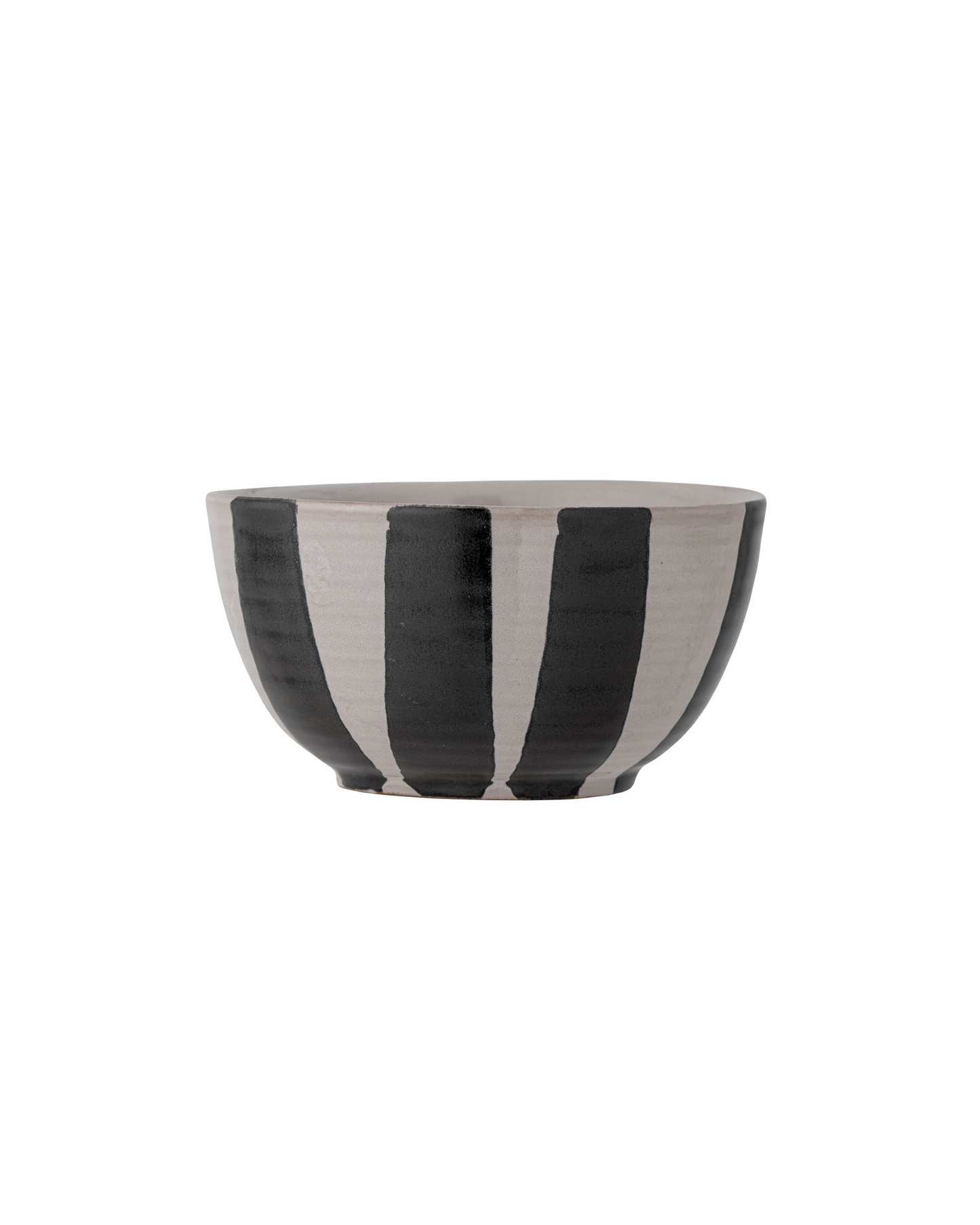 White bowl with large black stripes