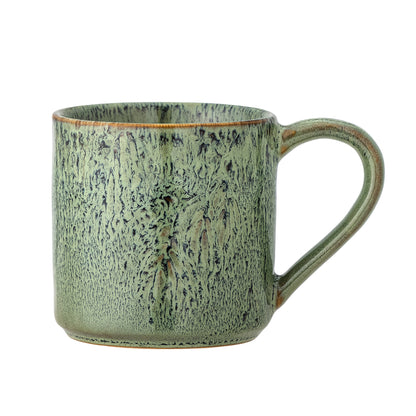 The Every Space hand-decorated Feras Cup or Mug in a raw reactive green glaze by Bloomingville