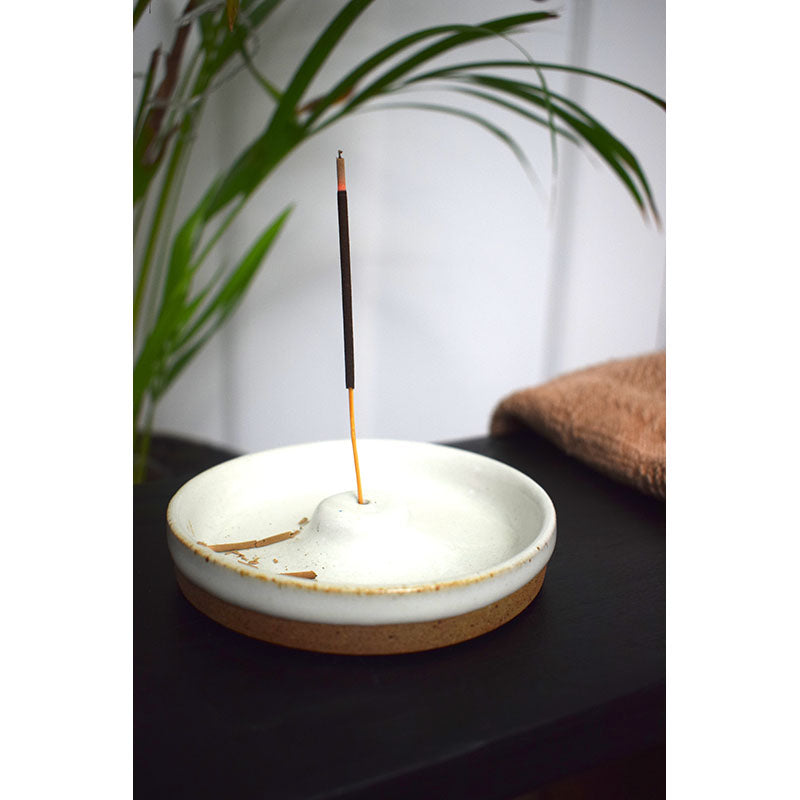 Ceramic Incense Holder with Nag Champa Incense Sticks