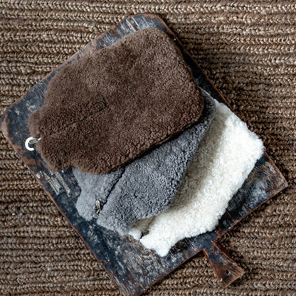 The Every Space Kerri sheepskin hot water bottle cover by Shepherd of Sweden is super soft with a zipper front