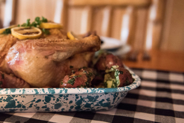 Splatter Enamelware Large Open Roaster