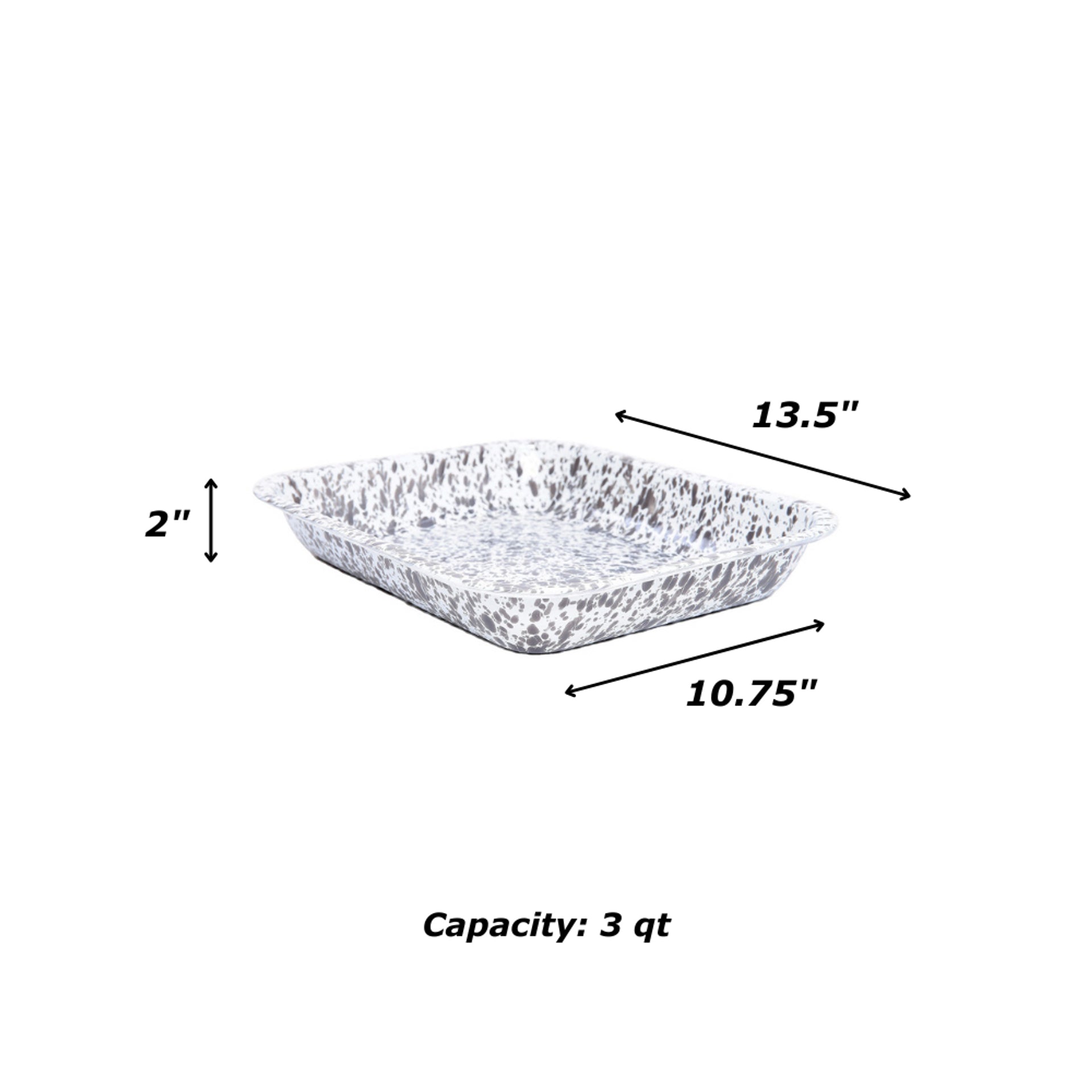 Splatter Enamelware Large Open Roaster
