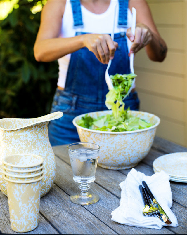 Splatter Enamelware Large Salad Bowl