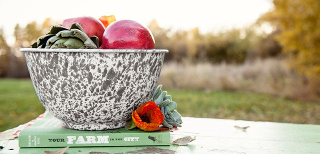Splatter Enamelware Large Salad Bowl