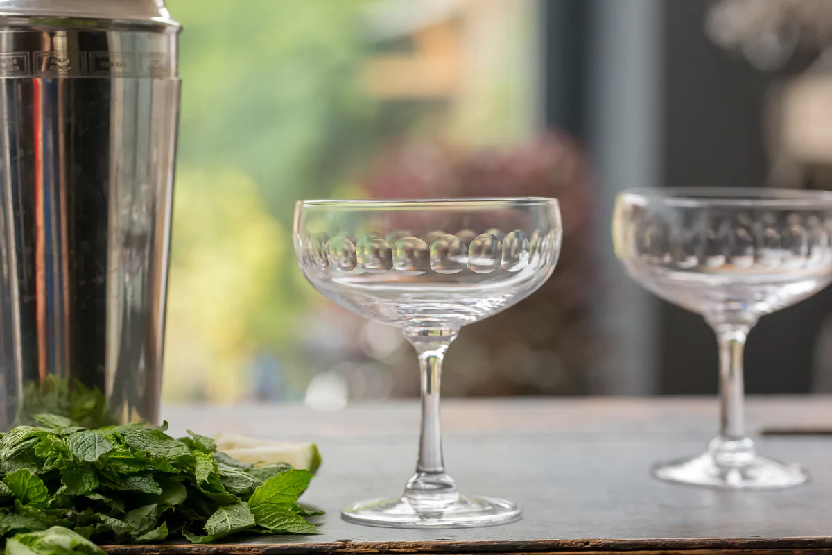 Crystal Cocktail Glass with Lens Design (set of 4)