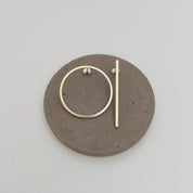 Liviana Large Brass Circle and Bar Stud Earrings