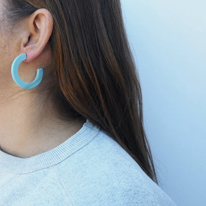 Lux Midi Hoop Earrings - Blue Grey
