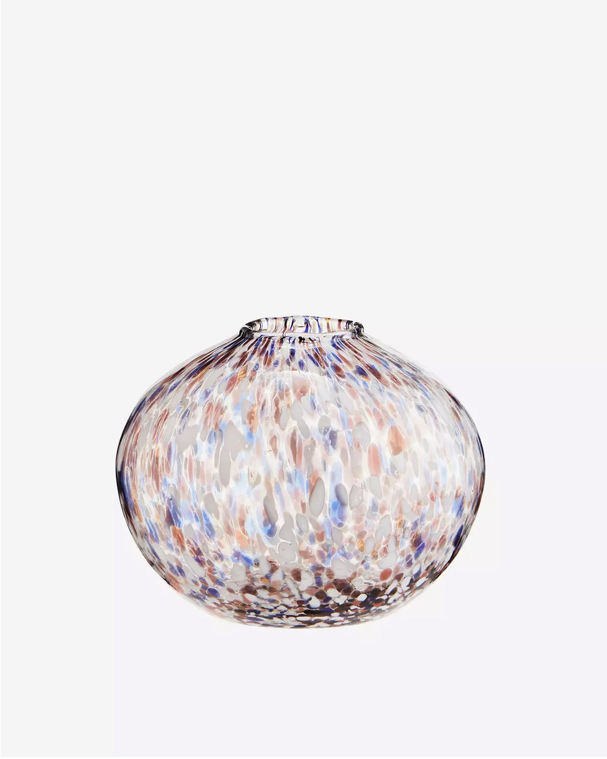 The Every Space handmade multi-coloured glass vase in orange, blue, and white for fresh and dried flowers by Madam Stoltz