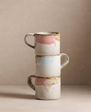 Egg Back Home Mug, pink and neutral toned mug on light neutral background 