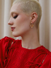 Mini Lyra Hoops in Red