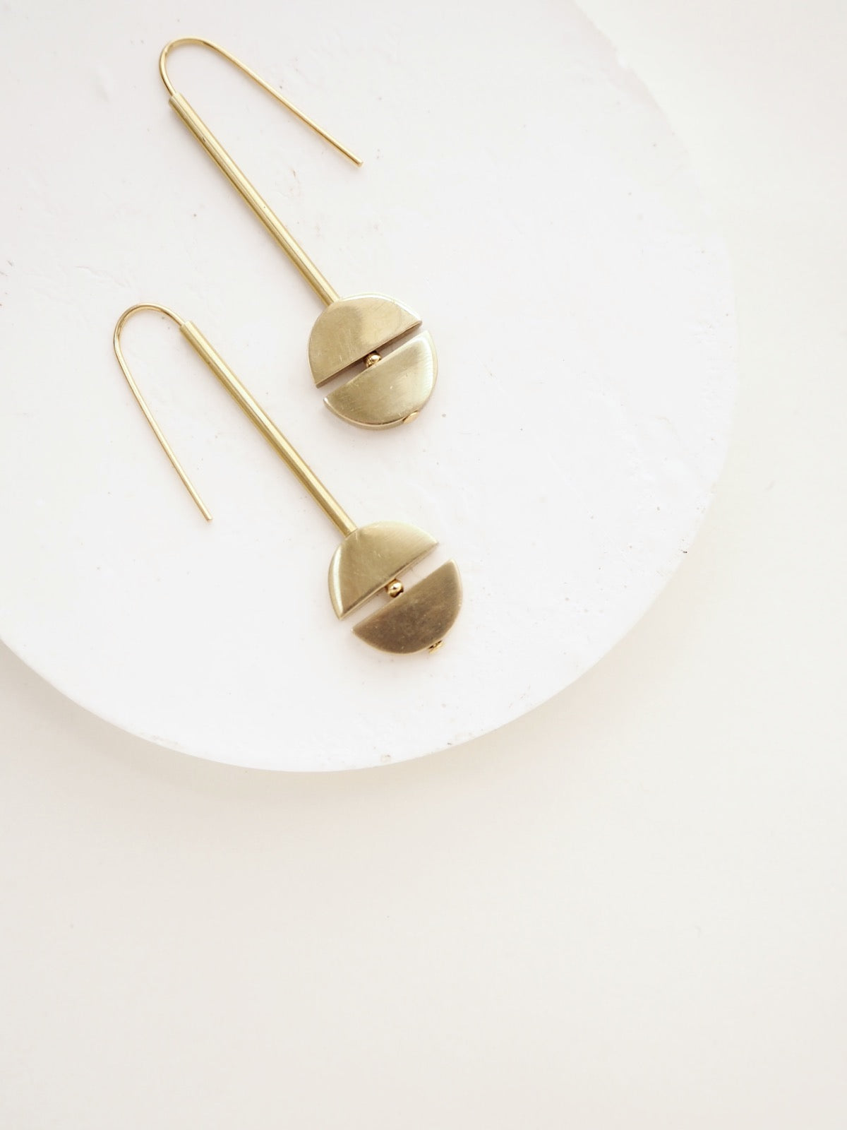 Brass and Bold Earrings | Nucleo, Brass Double Semi Circle Drop
