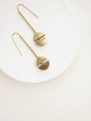 Brass and Bold Earrings | Nucleo, Brass Double Semi Circle Drop