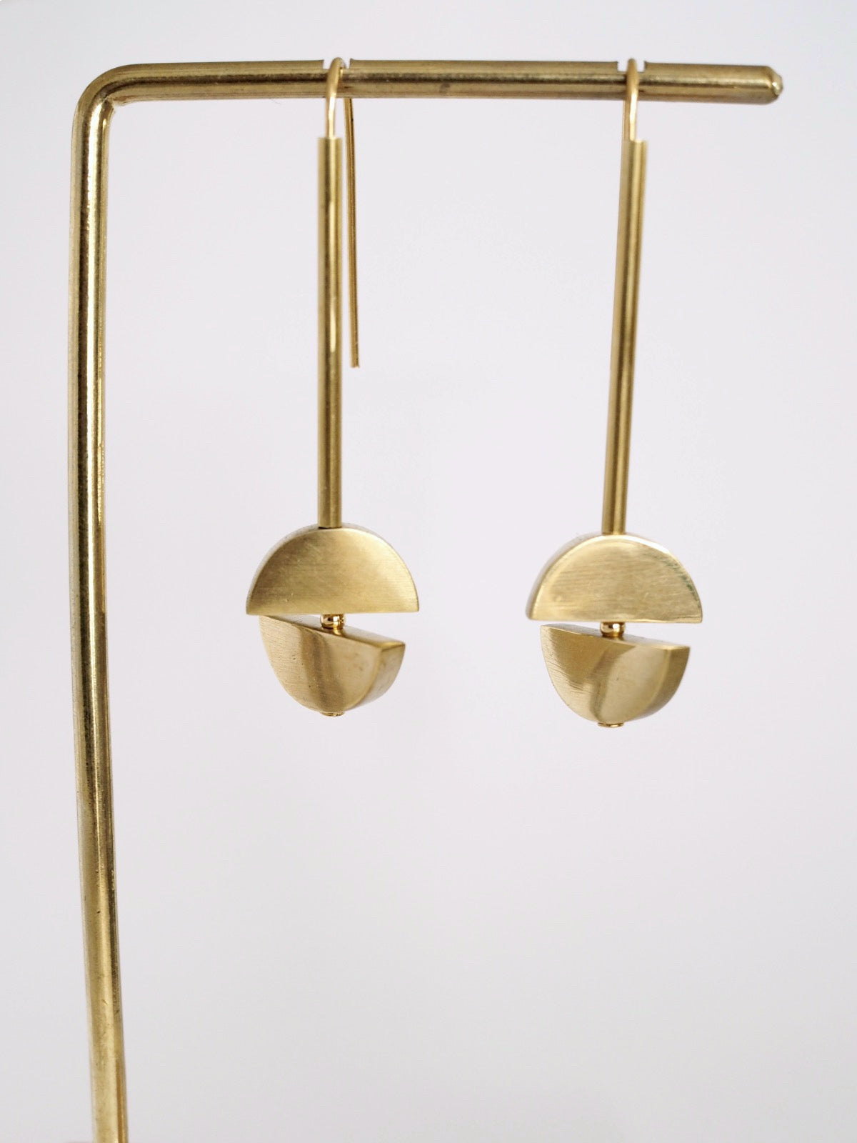Brass and Bold Earrings | Nucleo, Brass Double Semi Circle Drop