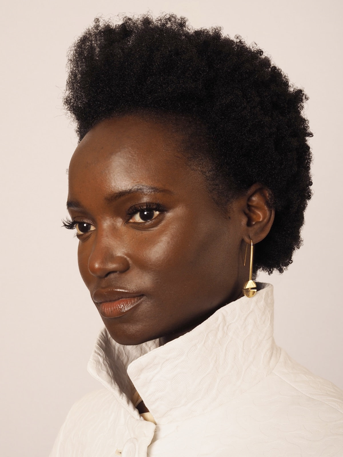 Brass and Bold Earrings | Nucleo, Brass Double Semi Circle Drop
