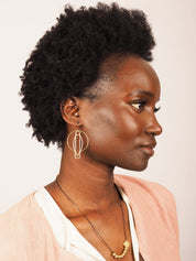 Brass and Bold Ring Earrings | Nucleo, Brass Art Deco Motif